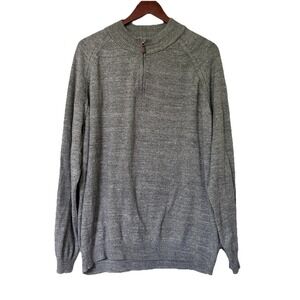 Johnnie-O Quarter Zip Sweater Mens XXL gray 100% Cotton Knit Pullover Casual